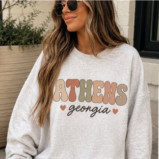 Retro Rustic Athens Georgia City Name Sweatshirt