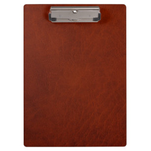 Retro Rustic Brown Rust Leather Clipboard