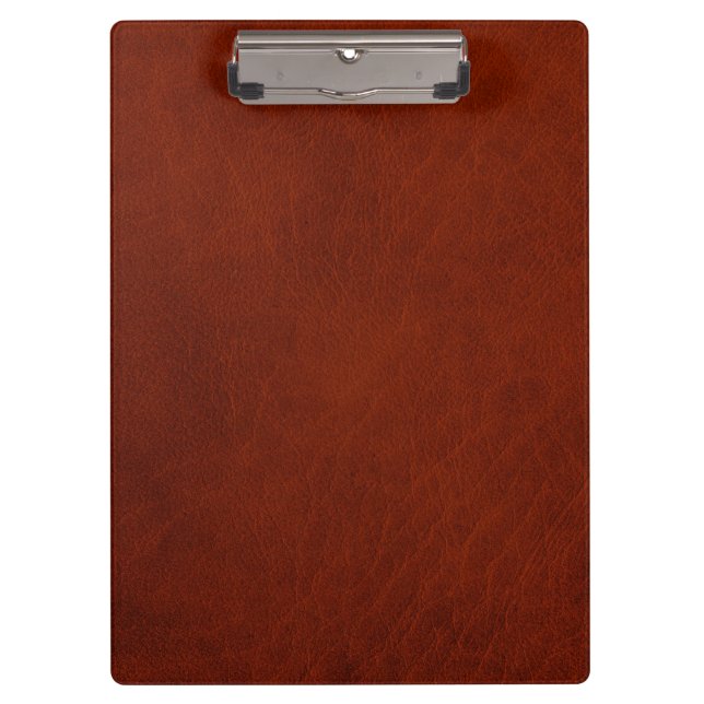 Retro Rustic Brown Rust Leather Clipboard (Front)