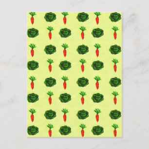 Retro Rustic Greenery Vegetable Garden Watercolor Holiday Postcard