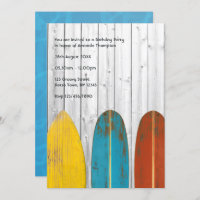 Retro Rustic Surfer Beach Birthday Party