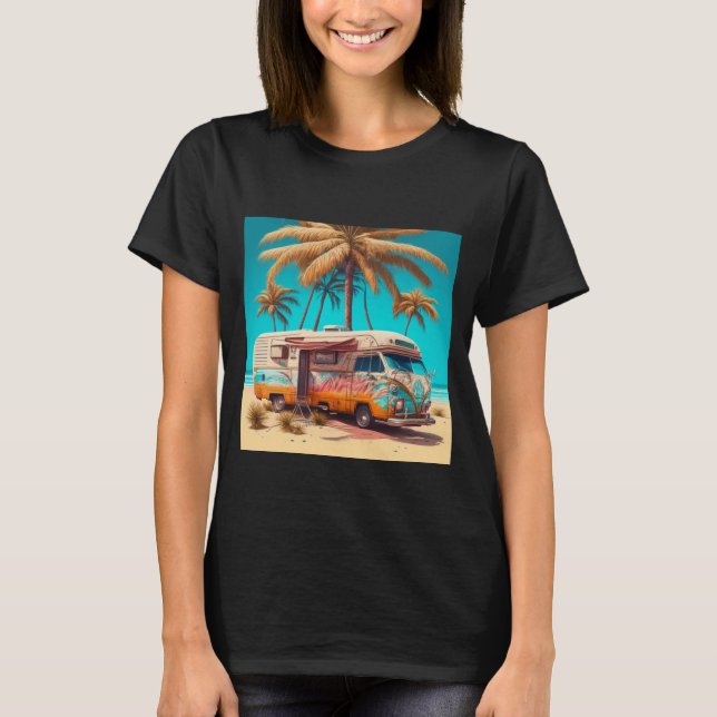Retro RV and Palm Trees T-Shirt (Front)