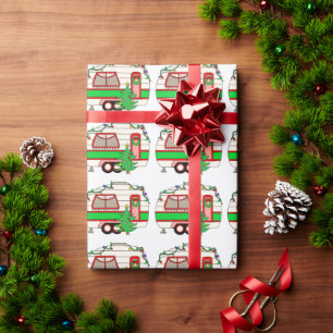 Retro RV Camper   Camping Themed Wrapping Paper