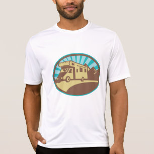 Retro RV Campervan Mountain Adventure Vintage Sun T-Shirt