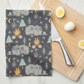 Retro RV Camping Tea Towel