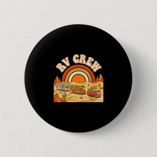 Retro rv crew family camping road trip adventure 6 cm round badge