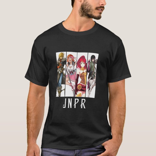 Retro RWBY Japanese Fantasy Anime Characters JNPR  T-Shirt (Front)