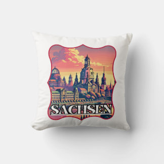 Retro Sachsen Skyline Cushion