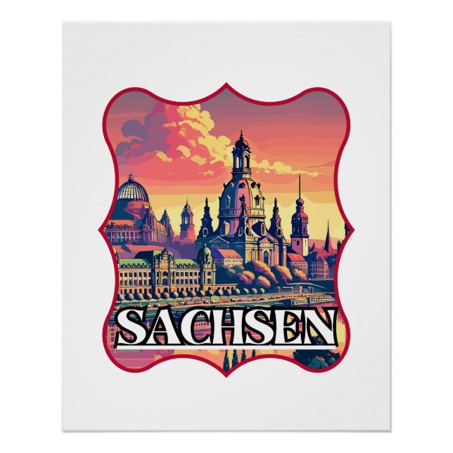 Retro Sachsen Skyline  Poster (Front)