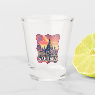 Retro Sachsen Skyline Shot Glass