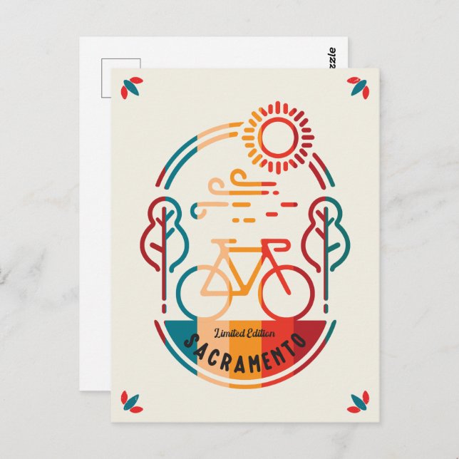 Retro Sacramento Bike Trail. Postcard (Front/Back)