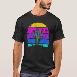Retro Saguaro Cactus Cactus Sunset Opuntia Cactace T-Shirt