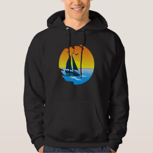 Retro Sailboat Sailing Boat Owner Captain Sailing  Hoodie