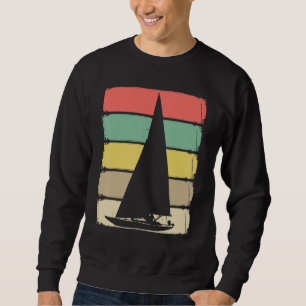 Retro Sailboat Skipper Ship Catamaran Yacht Sail S Sweatshirt