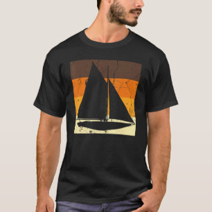 Retro Sailboat Skipper Ship Catamaran Yacht Sail S T-Shirt