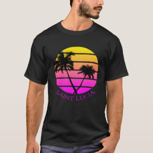 Retro Saint Lucia Beach T-Shirt