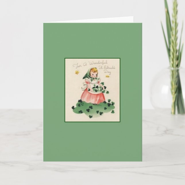Retro Saint Patrick's Day Greeting Card (Front)