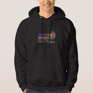 Retro Saint Tropez Tropical Flowers 80's Style Sur Hoodie