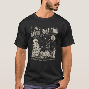 Retro Salem Book Club Funny Bookish Witch Spooky H T-Shirt