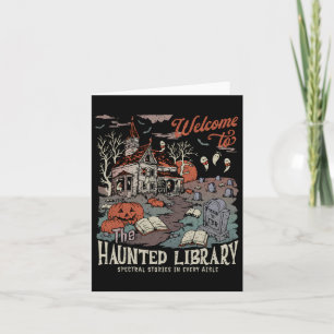 Retro Salem Welcome To The Haunted Library Bookish Card
