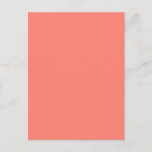 Retro Salmon Pink Solid Trend Colour Background Postcard