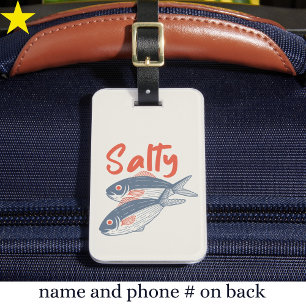 Retro Salty Sardine Fish Vintage Aesthetic Luggage Tag