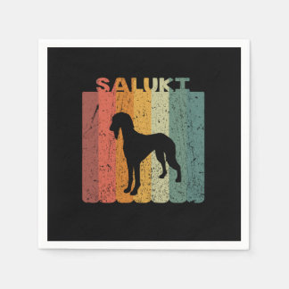 Retro Saluki Dog Lover Gift Idea Napkin