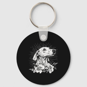 Retro Saluki Dog Lover Tattoo Style _1 Key Ring