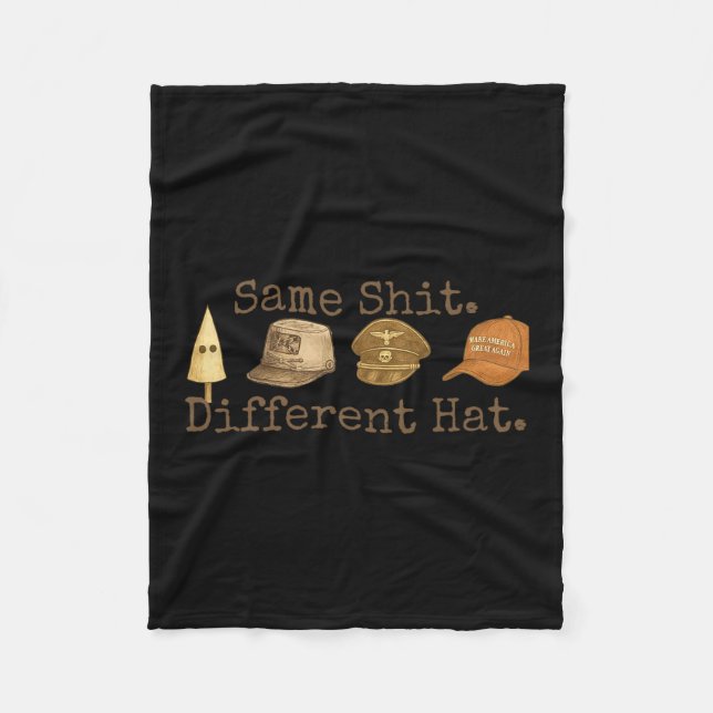 Retro Same Different Hat Funny Trump Political Hum Fleece Blanket (Front)