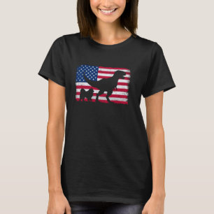 Retro Samoyed Dog Dad 4th of July US American Flag T-Shirt