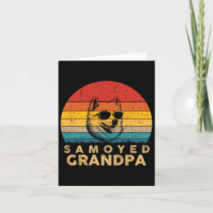 Retro Samoyed Grandpa Dog Lover Paw Dad Fathers Da Card