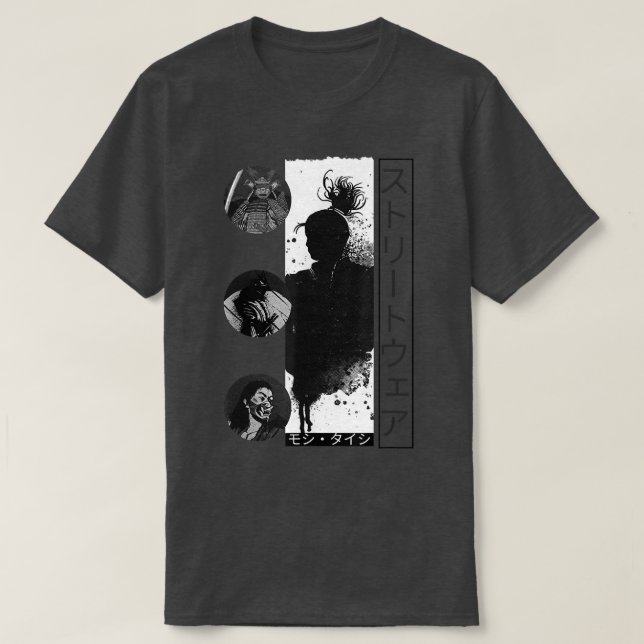 Retro Samurai warrior bushido code Japanese swords T-Shirt (Design Front)