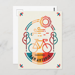 Retro San Antonio Bike Trail. Postcard