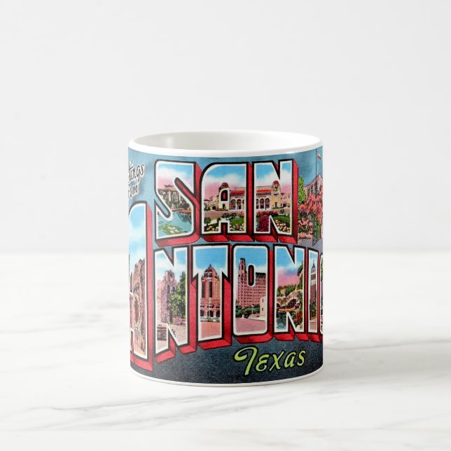 Retro San Antonio Texas Postcard Mug (Center)