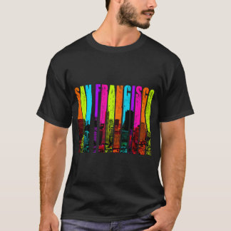 Retro San Francisco California Cityscape Skyline T-Shirt