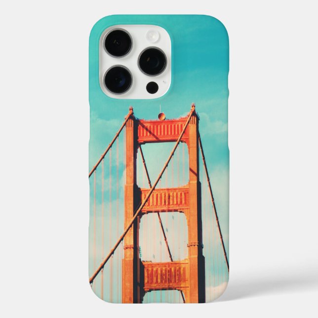 Retro San Francisco Golden Gate Bridge iPhone Case (Back)