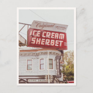 Retro San Francisco Swensons Neon Sign Photo Postcard