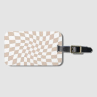 Retro Sand Rose Pink Pastel Warped Chequerboard 