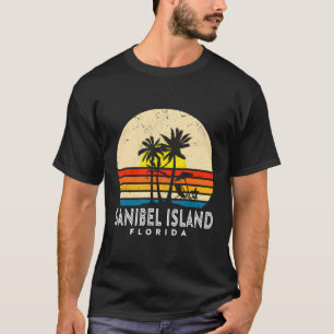 Retro Sanibel Island Florida Vintage Palm Tree Bea T-Shirt