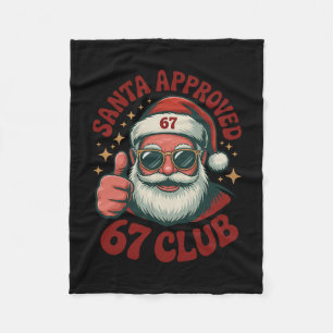 Retro Santa Approved 67 - Clic Christmas 67 Meme  Fleece Blanket