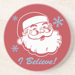 Retro Santa Believe Coaster