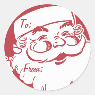 Retro Santa Believe Gift Tag