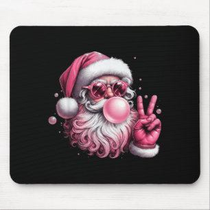 Retro Santa Blowing Bubble Gum Christmas Vintage S Mouse Pad