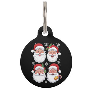 Retro Santa Christma Gift Xmas Matching Family Pet Tag