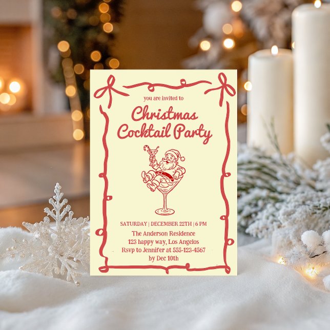 Retro Santa Christmas Cocktail Party               Invitation (Creator Uploaded)