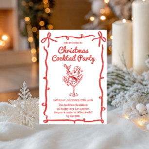 Retro Santa Christmas Cocktail Party               Invitation