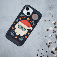 Retro Santa Christmas in July Monogram Initial