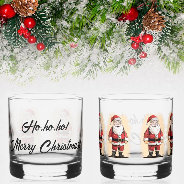 Retro Santa Christmas Whiskey Glass (Creator Uploaded)