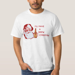 Retro Santa Claus Beer Brew Christmas T-Shirt