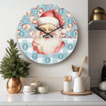 Retro Santa Claus Blue And White Plaid Christmas<br><div class="desc">Celebrate the festive season with our Retro Santa Claus Blue And White Plaid Christmas Large Clock! This charming clock features a nostalgic Santa Claus design set against a stylish blue and white plaid background, combining vintage charm with modern flair. Perfect for adding a festive touch to your living room, kitchen,...</div>